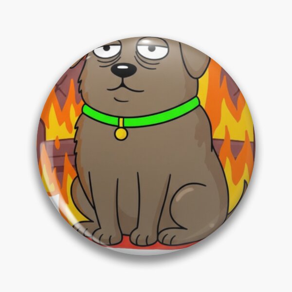 Item preview, This Is Fine Dog Meme Parody Burning Room Cartoon designed and sold by Golden_Pixel_Paper.