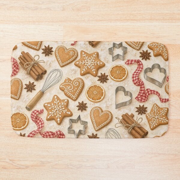 Item preview, Cottagecore Gingerbread Kitchen with Cookie Cutters Spices and Ribbon designed and sold by StickyGuys.