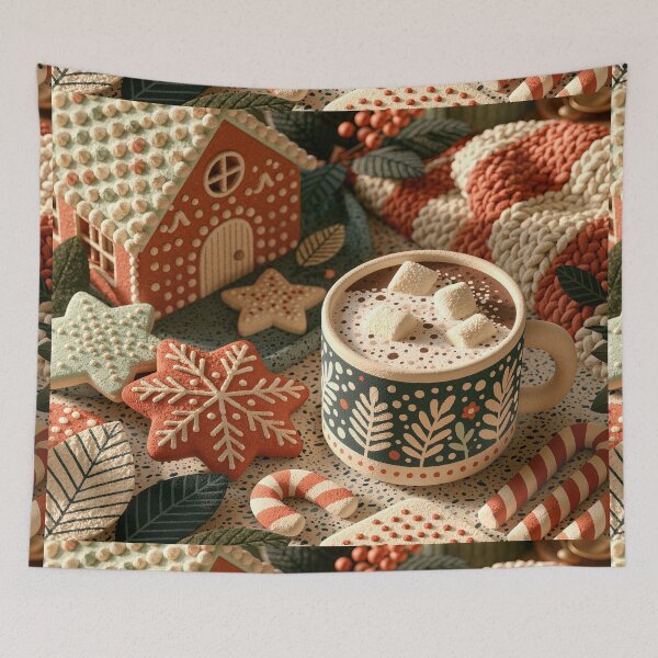Item preview, Cozy Winter Gingerbread and Hot Cocoa Art designed and sold by colorful-white.