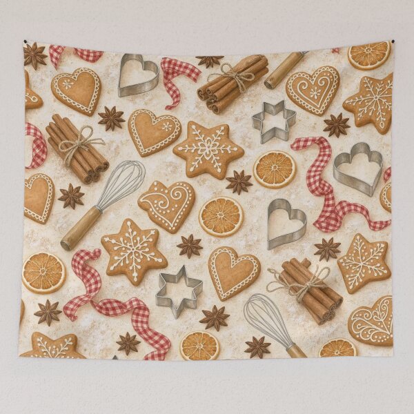 Item preview, Cottagecore Gingerbread Kitchen with Cookie Cutters Spices and Ribbon designed and sold by StickyGuys.