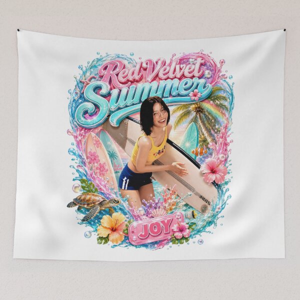 Item preview, Joy Red Velvet Velvet Summer tropical surfboard queen art designed and sold by Valereekmerch.