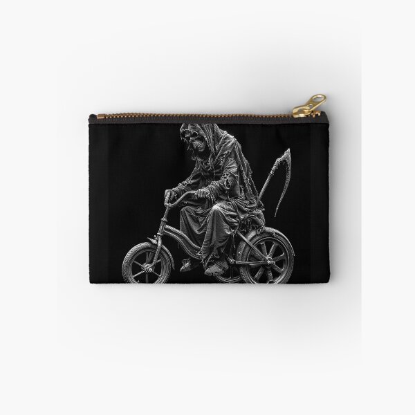 Item preview, Grim Reaper Riding a Bicycle Dark Gothic Art designed and sold by inkoutninja.