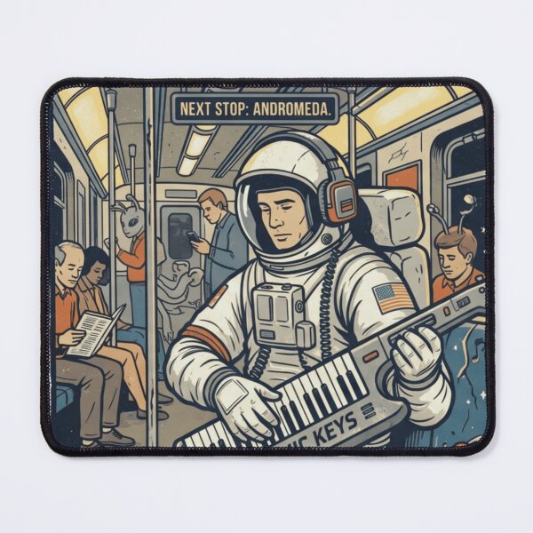 Item preview, Retro Astronaut on a Long Subway Commute designed and sold by AstroPal28.