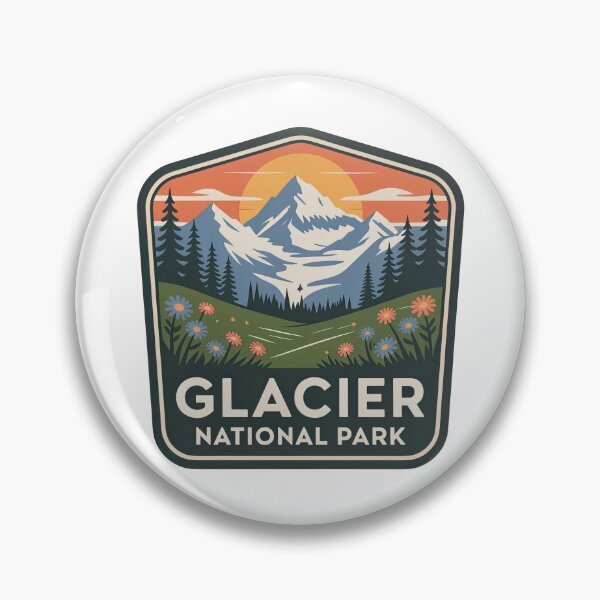 Item preview, Glacier National Park Vintage Travel Badge designed and sold by Teelogic.