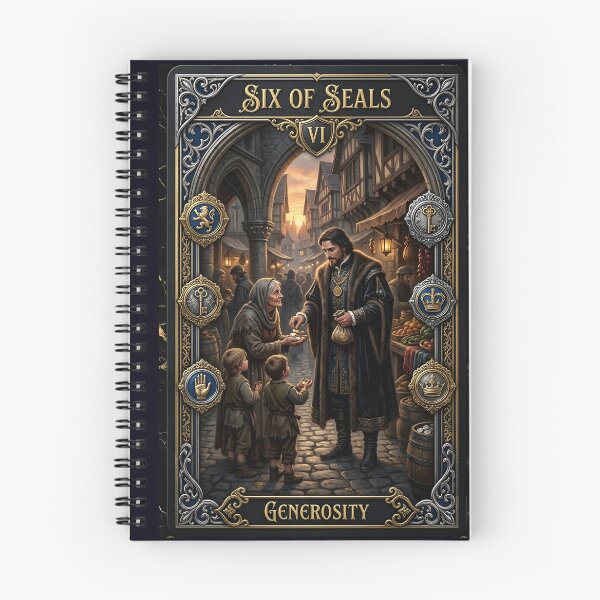 Item preview, Six of Seals- tarot card designed and sold by Studio77-Gothic.