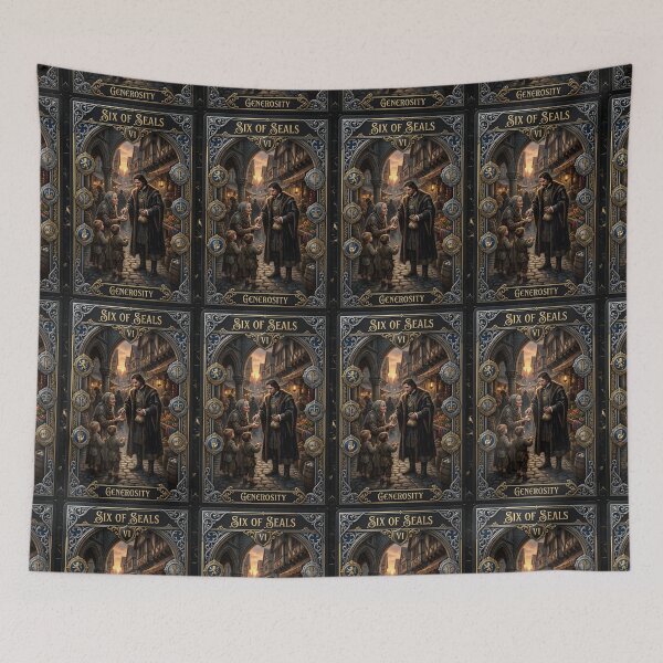Item preview, Six of Seals- tarot card designed and sold by Studio77-Gothic.