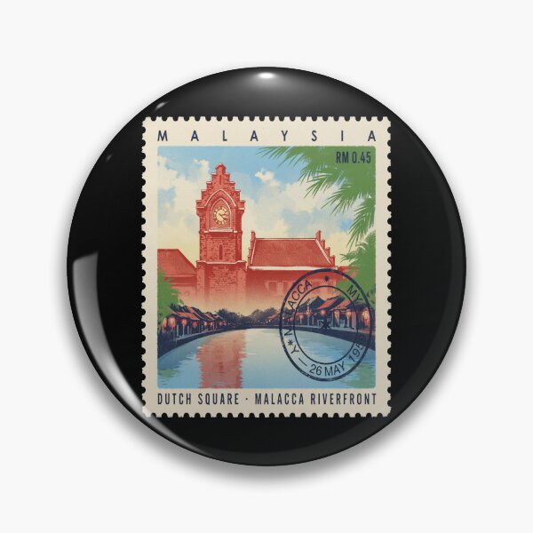 Item preview, Malacca Malaysia Dutch Square Riverfront Stamp Sticker designed and sold by stickercuffs.