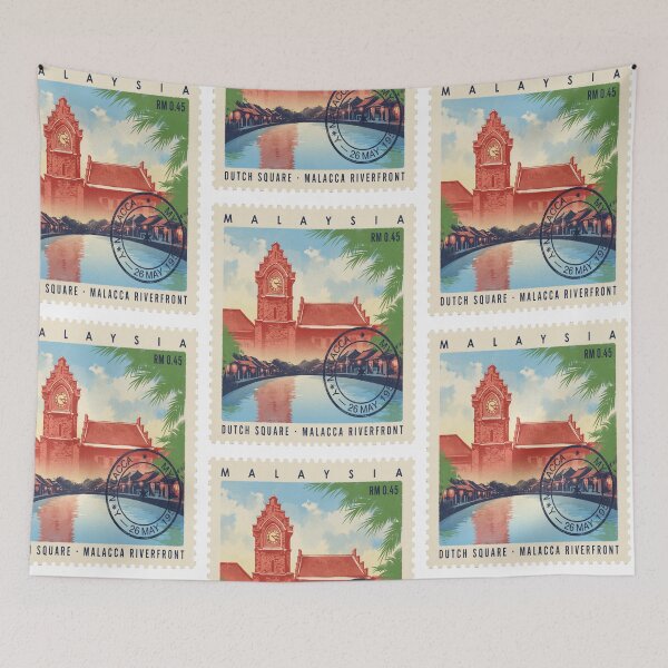 Item preview, Malacca Malaysia Dutch Square Riverfront Stamp Sticker designed and sold by stickercuffs.