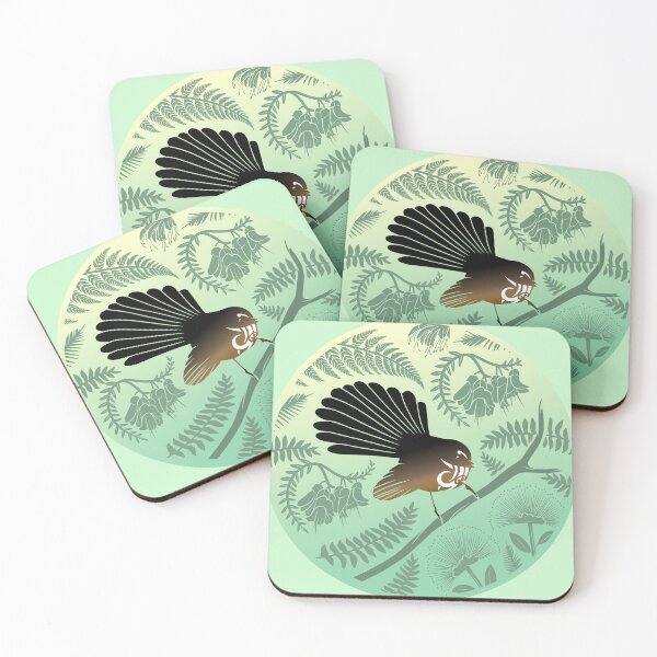 Item preview, New Zealand Native Fantail - Green designed and sold by MY NEW ZEALAND.