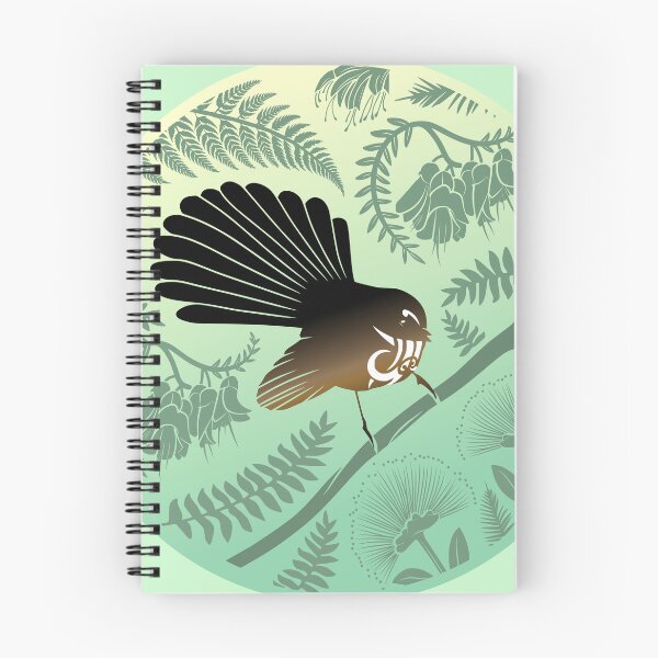 Item preview, New Zealand Native Fantail - Green designed and sold by MY NEW ZEALAND.