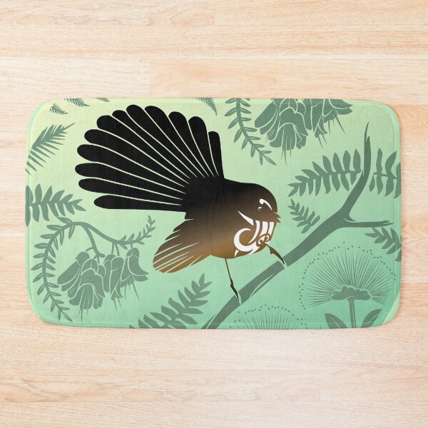 Item preview, New Zealand Native Fantail - Green designed and sold by MY NEW ZEALAND.