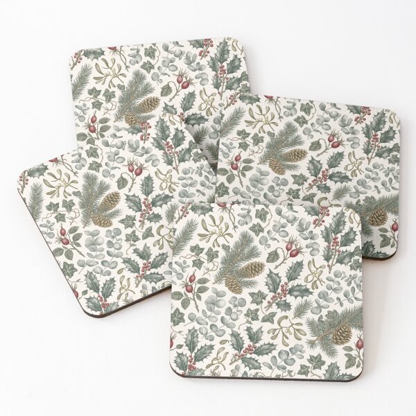 Item preview, Vintage Christmas Botanical with Holly Mistletoe and Winter Berries designed and sold by StickyGuys.