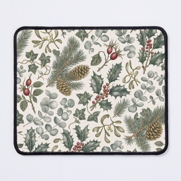 Item preview, Vintage Christmas Botanical with Holly Mistletoe and Winter Berries designed and sold by StickyGuys.