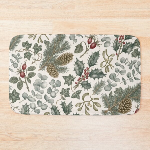 Item preview, Vintage Christmas Botanical with Holly Mistletoe and Winter Berries designed and sold by StickyGuys.