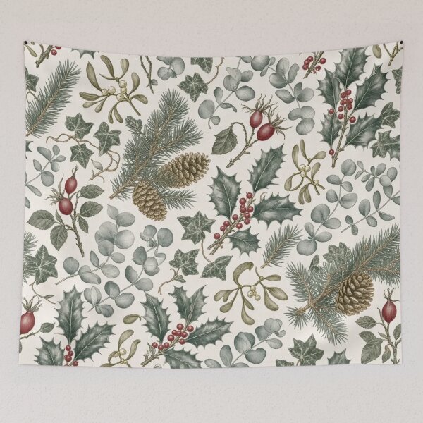 Item preview, Vintage Christmas Botanical with Holly Mistletoe and Winter Berries designed and sold by StickyGuys.