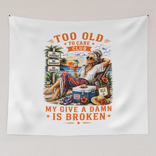 Item preview, Too Old To Care Club Funny Beach Vacation Retirement Grandma Gift designed and sold by kiralynstration.