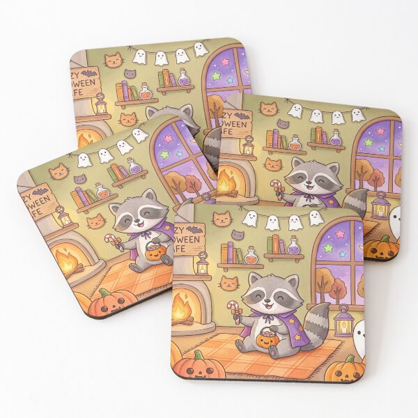 Item preview, Jimothy Raccoon Cute Halloween Cozy Spooky designed and sold by Softie Sticker Studio.