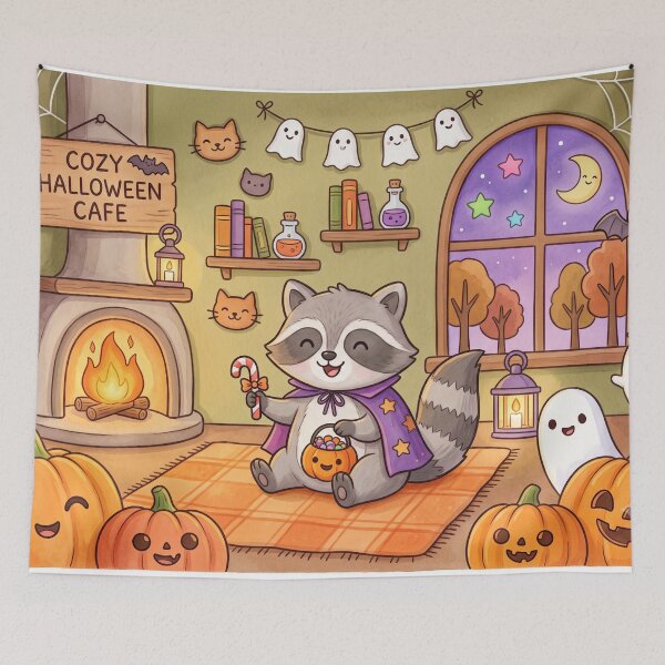 Item preview, Jimothy Raccoon Cute Halloween Cozy Spooky designed and sold by Softie Sticker Studio.
