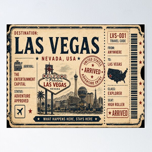 Item preview, Las Vegas Vintage Travel Ticket designed and sold by naturalsurvival.