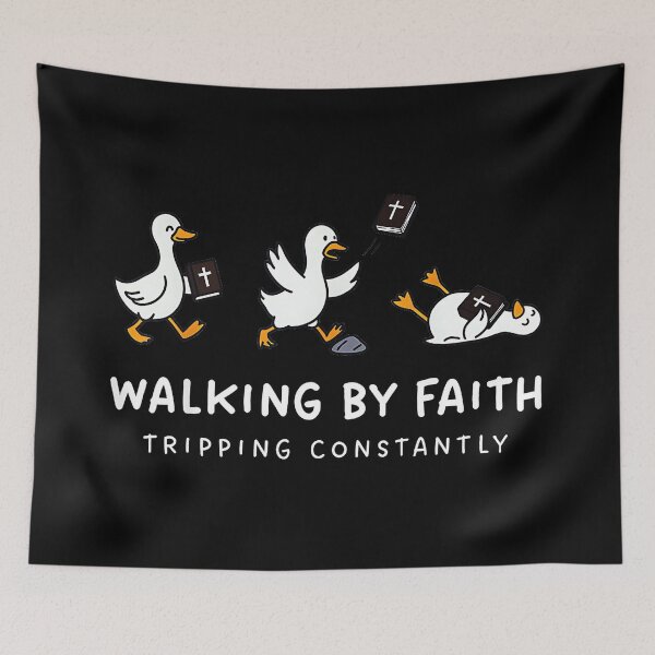 Item preview, Walking By Faith Tripping Constantly Christian Believer Humor designed and sold by Hugosploosh.