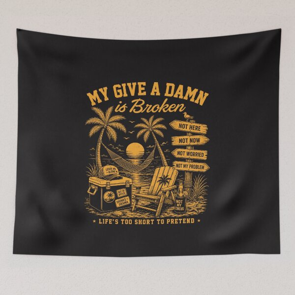 Item preview, Funny Beach Vacation My Give A Damn Is Broken Tropical Retirement designed and sold by kiralynstration.