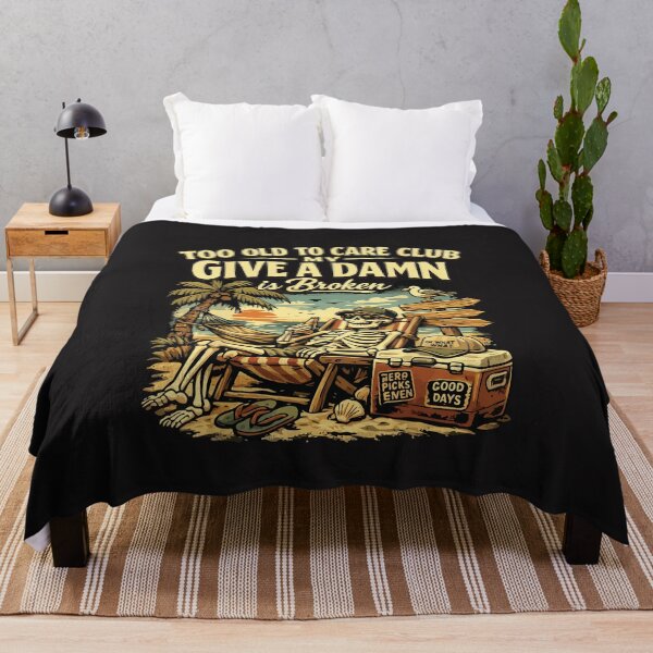 Item preview, Funny Retirement Beach Skeleton Too Old To Care Club Vacation designed and sold by kiralynstration.