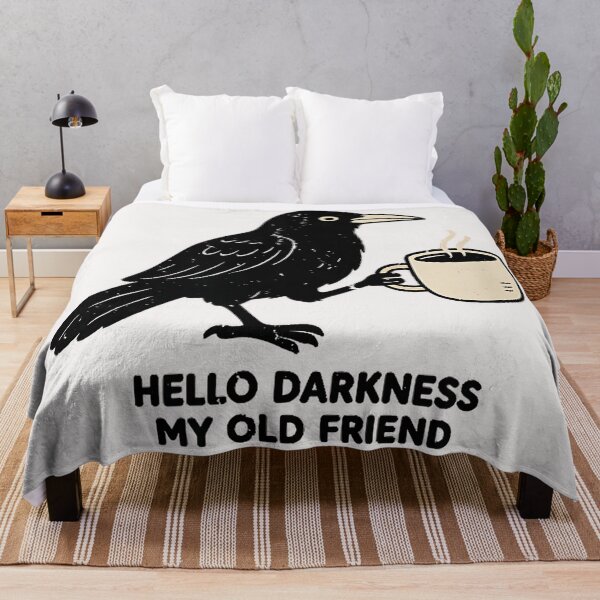 Item preview, Hello Darkness My Old Friend Crow Coffee Introvert Quote designed and sold by Hugosploosh.