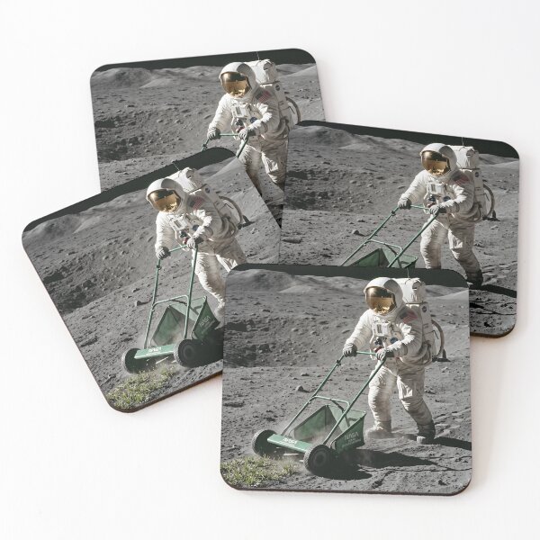 Item preview, NASA astronaut mowing the moon  designed and sold by WiseBow.