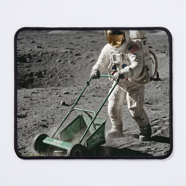 Item preview, NASA astronaut mowing the moon  designed and sold by WiseBow.