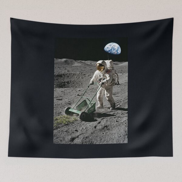 Item preview, NASA astronaut mowing the moon  designed and sold by WiseBow.
