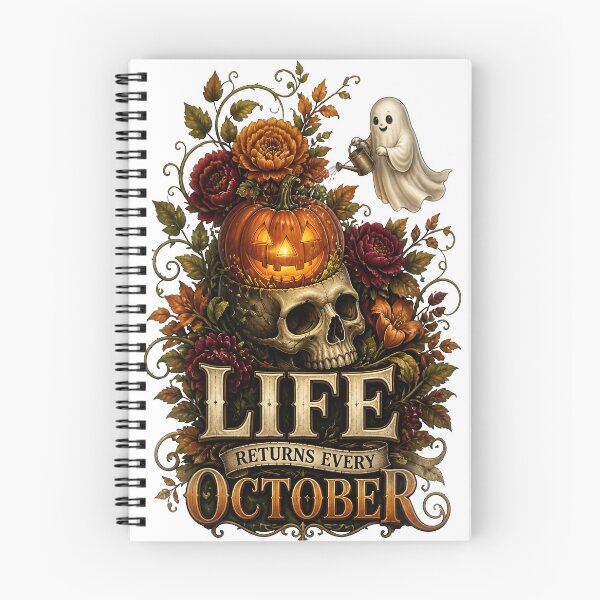 Item preview, Life Returns Every October Skull Ghost Halloween designed and sold by Sovereign Supply Co..