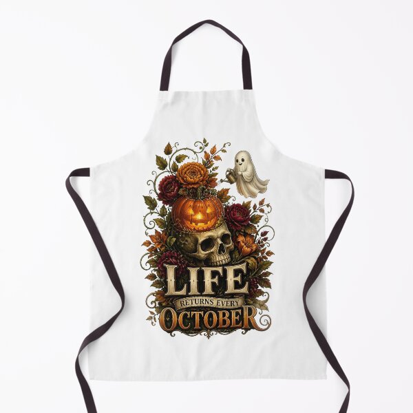 Item preview, Life Returns Every October Skull Ghost Halloween designed and sold by Sovereign Supply Co..