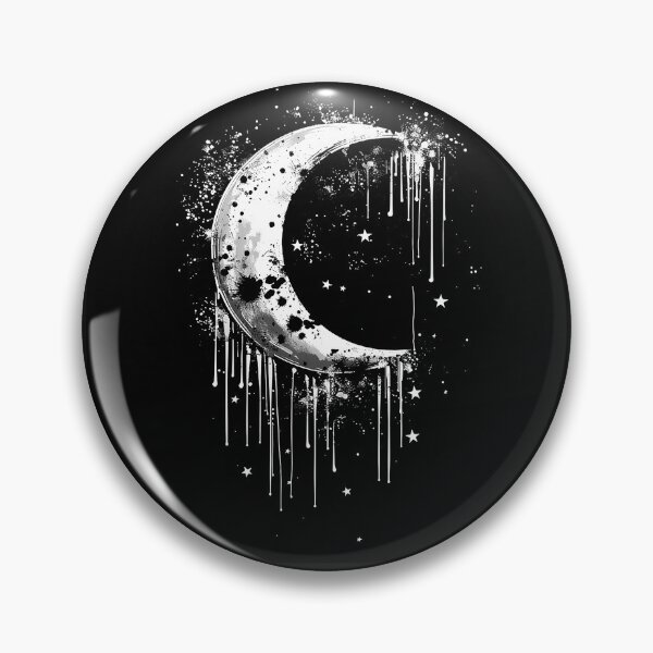 Item preview, Grunge Crescent Moon and Stars Celestial Art designed and sold by inkoutninja.