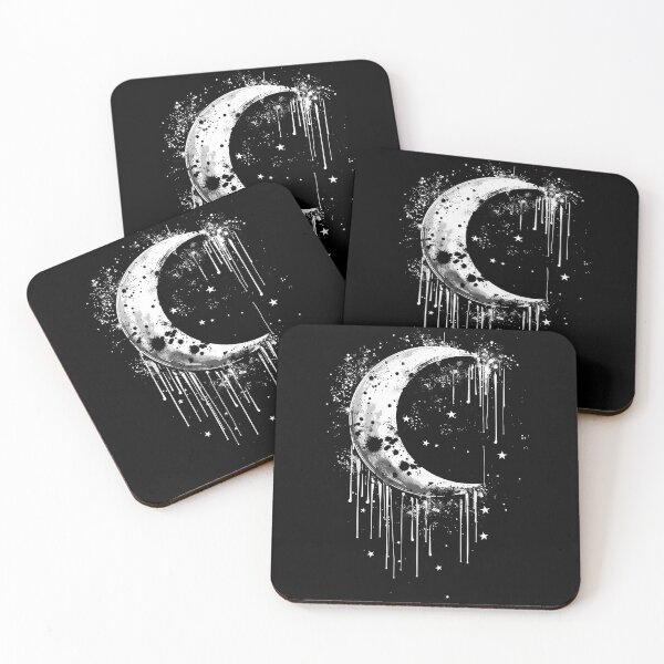 Item preview, Grunge Crescent Moon and Stars Celestial Art designed and sold by inkoutninja.