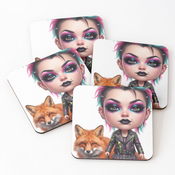 Item preview, Punk Girl and the Fox designed and sold by PP&RAINBOW SHOP.