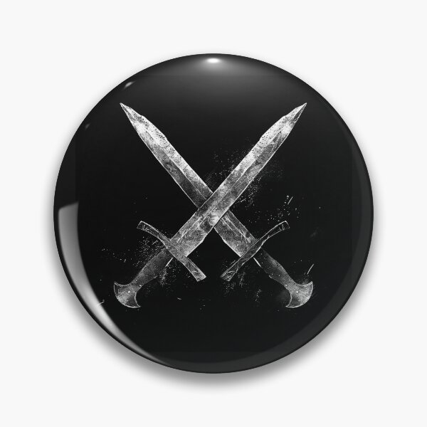 Item preview, Crossed Medieval Swords Dark Warrior Emblem designed and sold by inkoutninja.