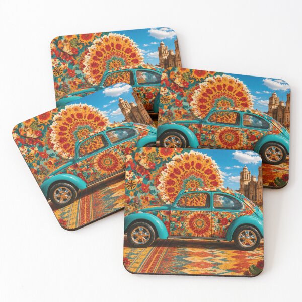 Item preview, Colorful Mexican Beetle Floral Folk Art Fiesta designed and sold by MythicMood.