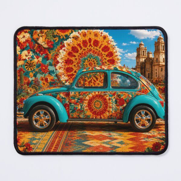 Item preview, Colorful Mexican Beetle Floral Folk Art Fiesta designed and sold by MythicMood.