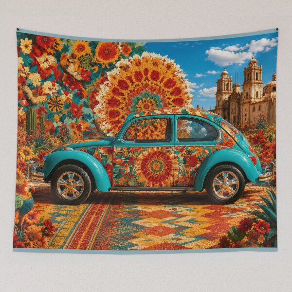 Item preview, Colorful Mexican Beetle Floral Folk Art Fiesta designed and sold by MythicMood.
