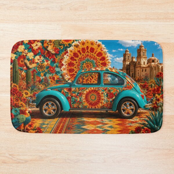 Item preview, Colorful Mexican Beetle Floral Folk Art Fiesta designed and sold by MythicMood.