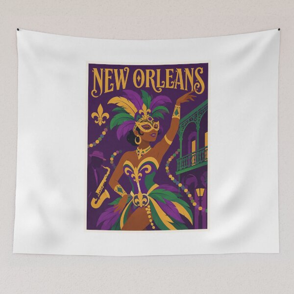 Item preview, New Orleans Mardi Gras Dancer Poster designed and sold by Beyond Destinations.
