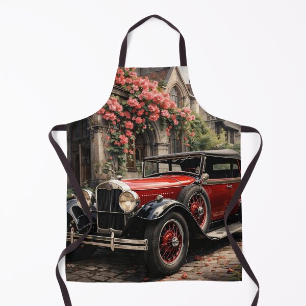 Item preview, Red Vintage Classic Car at Romantic Manor – Elegant Retro Automobile Print designed and sold by Kaleidoscope Print.