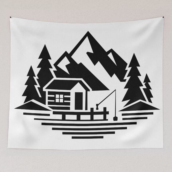 Item preview, Mountain Fishing Cabin – Wilderness Escape designed and sold by matybrak.