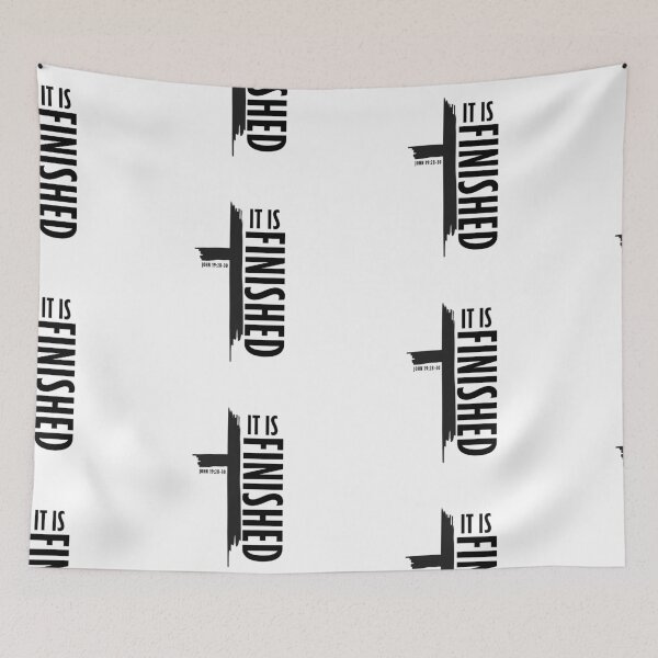 Item preview, It Is Finished – Christian Faith Typography T-Shirt Design designed and sold by CrossCrafted.