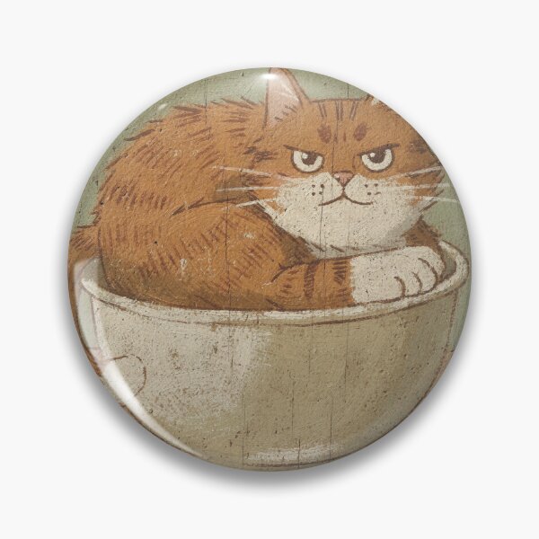 Item preview, Orange Cat Wedged in a Mixing Bowl Folk Art designed and sold by PictorialWhimsy.