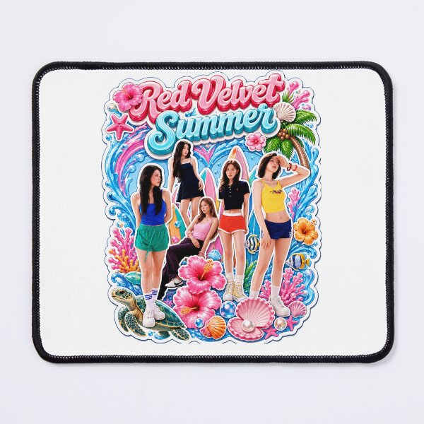 Item preview, Red Velvet Velvet Summer lush tropical island paradise scenery art designed and sold by Valereekmerch.