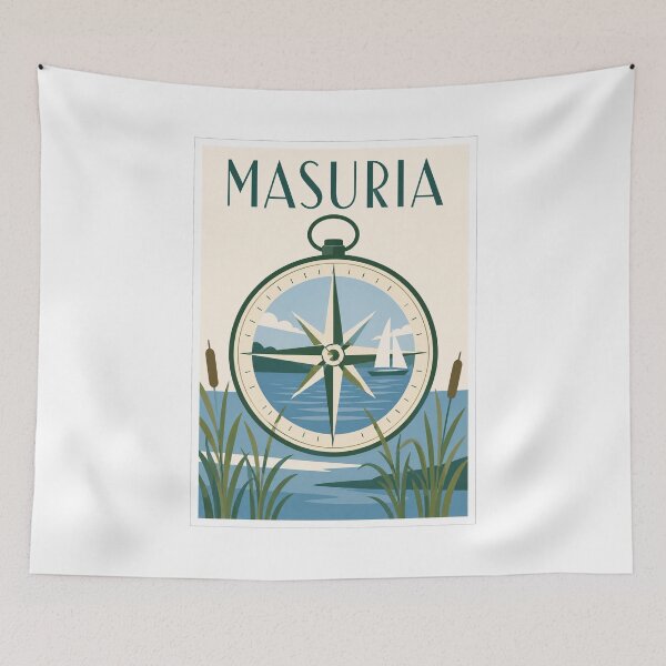 Item preview, Masuria Compass Lake Travel Poster designed and sold by Beyond Destinations.