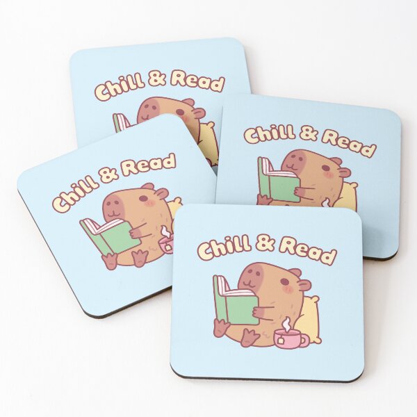 Item preview, Cute Capybara Reading A Book - Chill & Read designed and sold by rustydoodle.