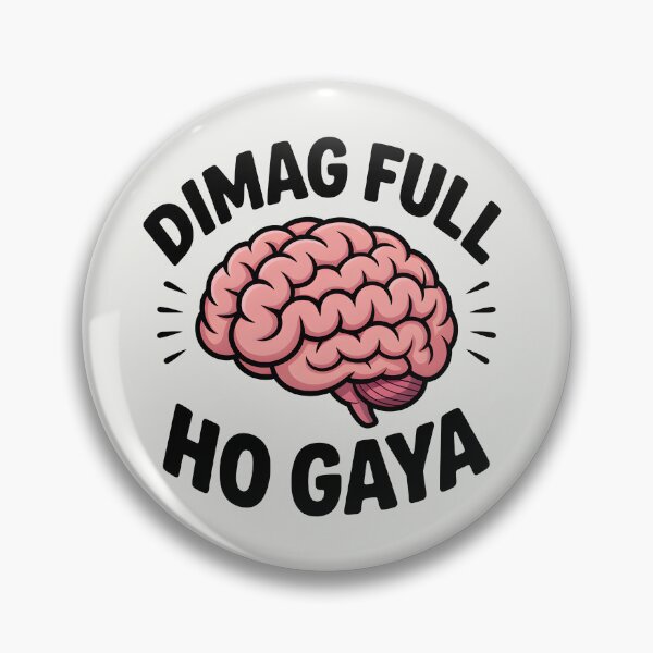Item preview, Dimag Full Ho Gaya – Funny Desi Overthinking Quote Design designed and sold by Swati Art Shop.