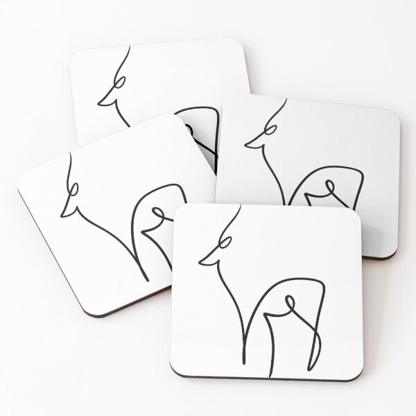 Item preview, Minimalist One Line Deer Drawing - Continuous Line Art Roe Deer designed and sold by LYAN-STORE.